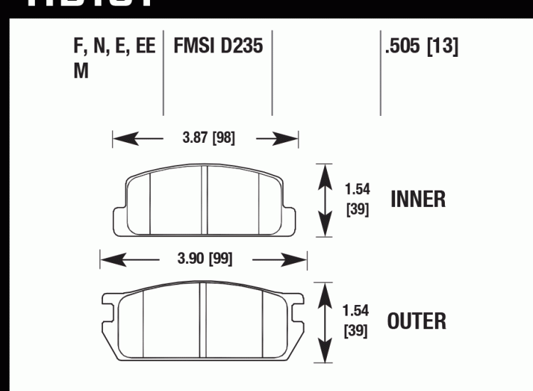 Колодки тормозные HB151D.505 HAWK ER-1