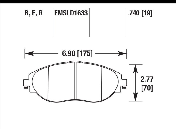 Колодки тормозные HB779Z.740 HAWK PC перед VW GOLF VII; Tiguan; A3 8V; Skoda Octavia, Kodiaq
