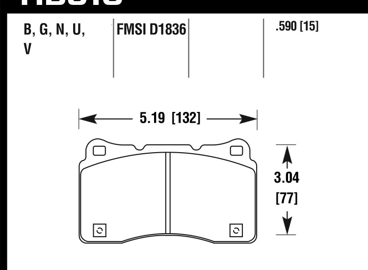 Колодки тормозные HB910U.590 DTC-70 передние Lancer Evo V-X; SUBARU WRX STI; MEGAN RS; TESLA S, X