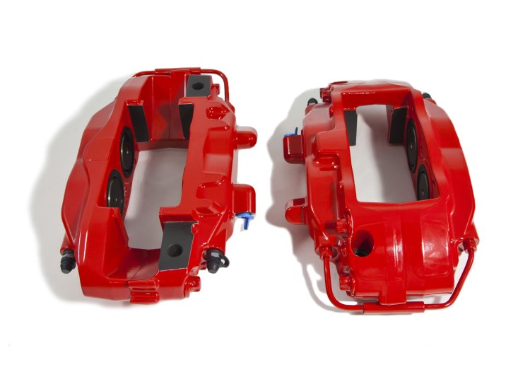 Комплект суппортов 2 шт. Красные, Brembo 4 поршня: 40mm - 44mm