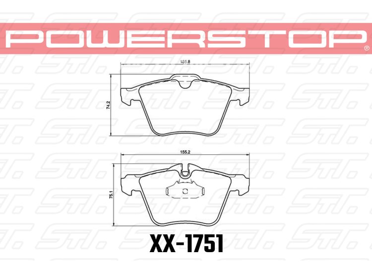 Колодки тормозные 17-1751 PowerStop Z17 передние JAGUAR F-TYPE X152; XF X250; XJ X351