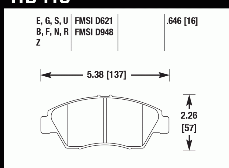 Колодки тормозные HB418D.646 HAWK ER-1