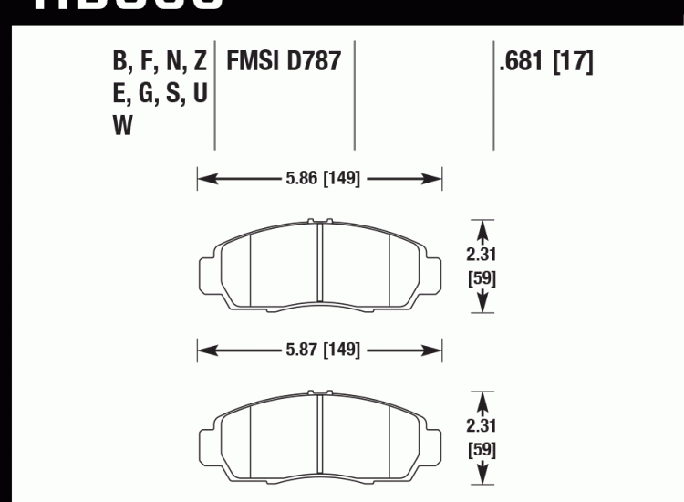 Колодки тормозные HB366D.681 HAWK ER-1