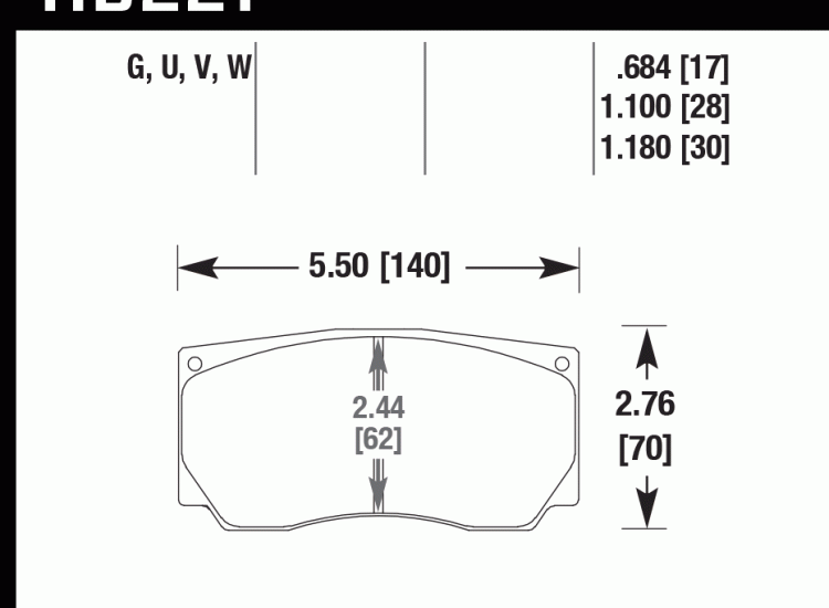 Колодки тормозные HB221U.787 HAWK DTC-70 AP Racing, Wilwood
