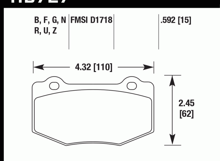 Колодки тормозные HB727W.592