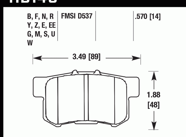 Колодки тормозные HB145D.570 HAWK ER-1