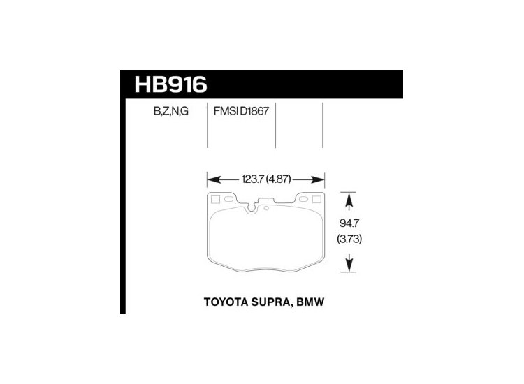 Колодки тормозные HB916N.740 HAWK HP Plus перед BMW 5 G30, 6 G32GT, X3 G01, X4 G02, 7 G11; SUPRA 19-