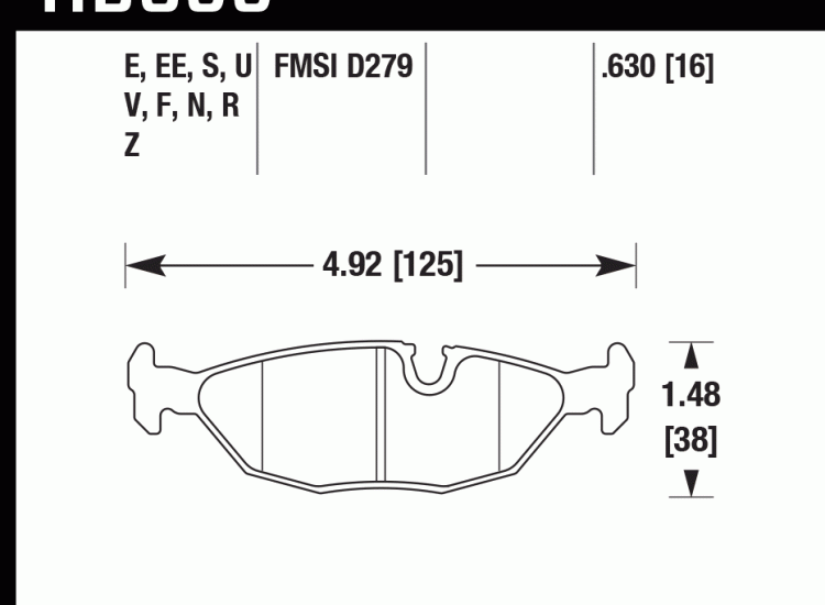 Колодки тормозные HB399G.630 HAWK DTC-60 BMW (Rear)