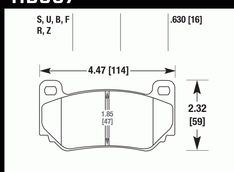 Колодки тормозные HB587D.630 HAWK ER-1 AP Racing CP7600D46; 16 mm