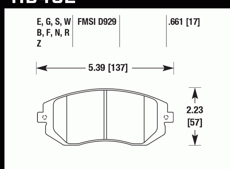 Колодки тормозные HB432D.661 HAWK ER-1