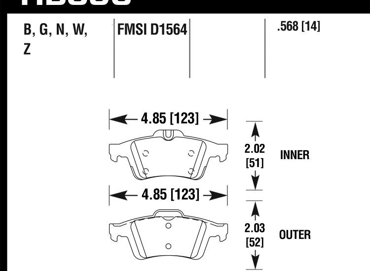 Колодки тормозные HB896W.568