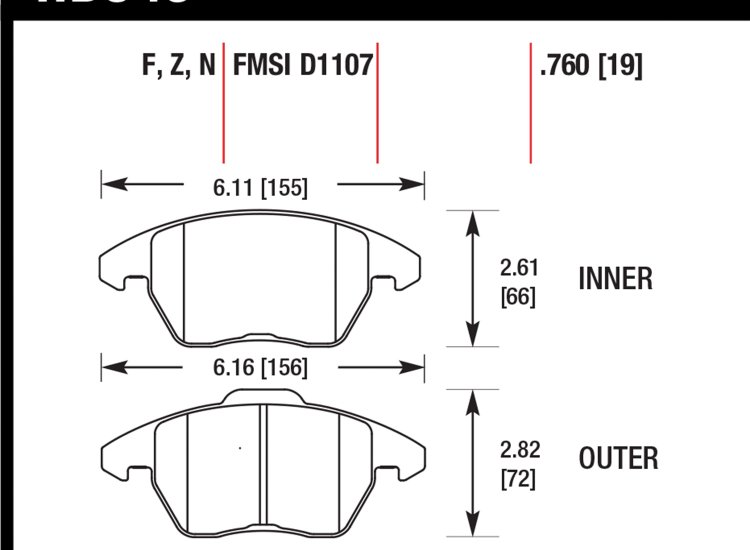 Колодки тормозные HB543D.760 HAWK ER-1