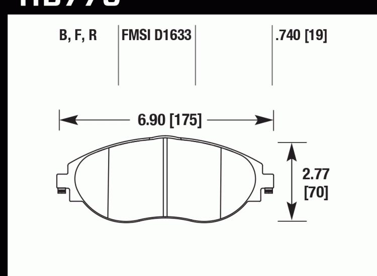 Колодки тормозные HB779G.740 HAWK DTC-60 перед VW GOLF VII; Tiguan; A3 8V; Skoda Octavia, Kodiaq