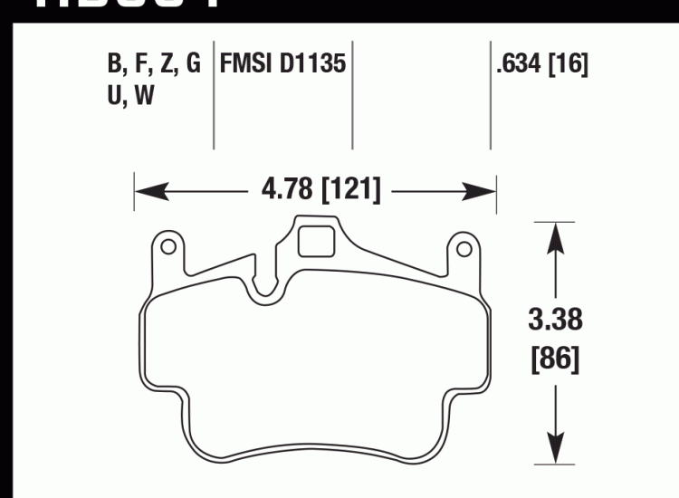 Колодки тормозные HB664D.634 HAWK ER-1 Porsche 911 (997), Boxster 2008-2011; Cayman 2005-2012