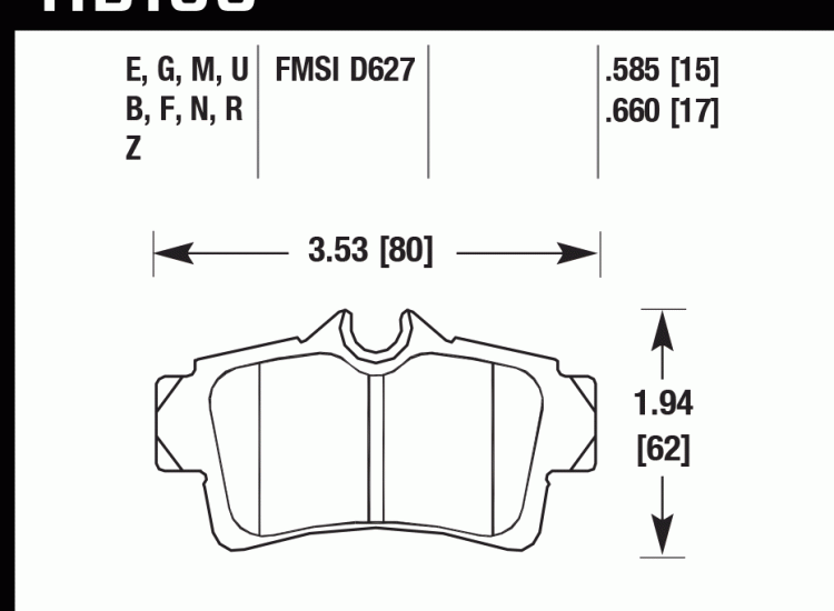 Колодки тормозные HB183D.585 HAWK ER-1