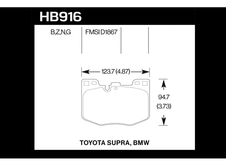 Колодки тормозные HB916G.740 HAWK DTC-60 перед BMW 5 G30, 6 G32GT, X3 G01, X4 G02, SUPRA 2019-