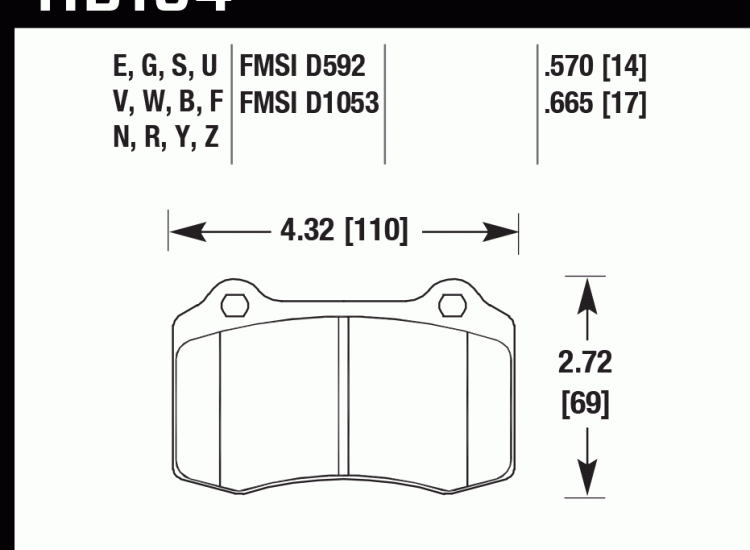 Колодки тормозные HB194D.665 HAWK ER-1