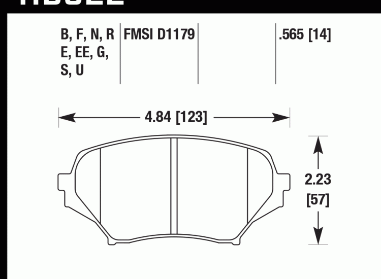 Колодки тормозные HB522D.565 HAWK ER-1 передние MAZDA MX-5 NC