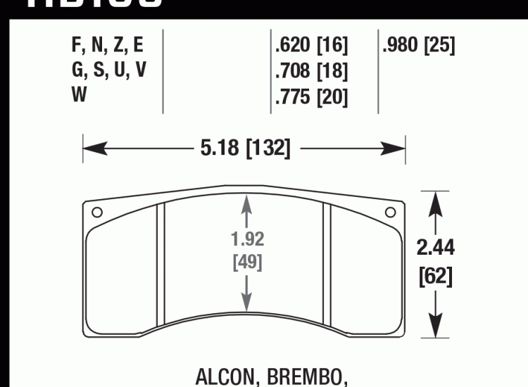 Колодки тормозные HB105D.980 HAWK ER-1