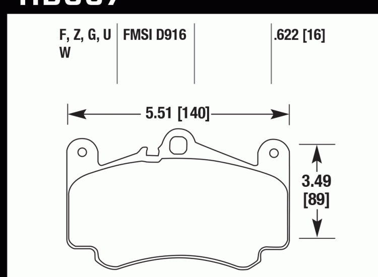 Колодки тормозные HB667D.622 HAWK ER-1 передние Porsche 911 996; 911 997