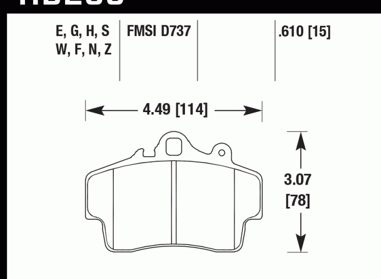 Колодки тормозные HB289D.610 HAWK ER-1
