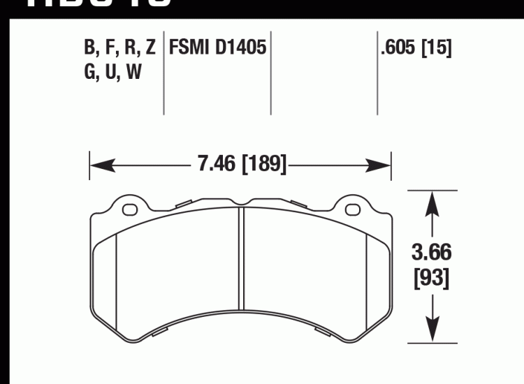 Колодки тормозные HB649D.605 HAWK ER-1 Jeep SRT8 2012-2014, AUDI 4F RS6 (BREMBO)