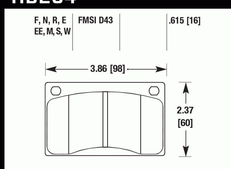 Колодки тормозные HB204D.615 HAWK ER-1