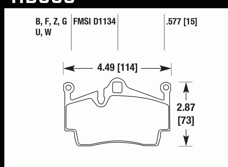 Колодки тормозные HB665D.577 HAWK ER-1 Porsche задн. Cayman, Boxster,