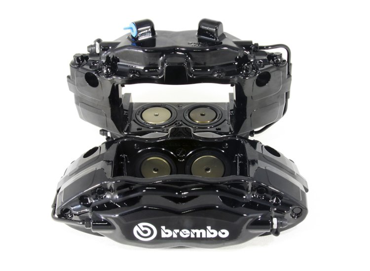 Комплект суппортов 2 шт. Черные, Brembo 4 поршня: 40mm - 44mm
