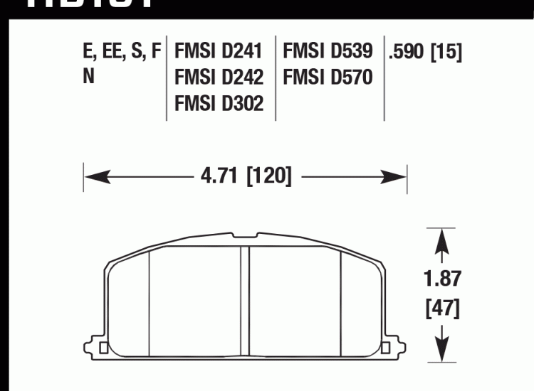Колодки тормозные HB191D.590 HAWK ER-1