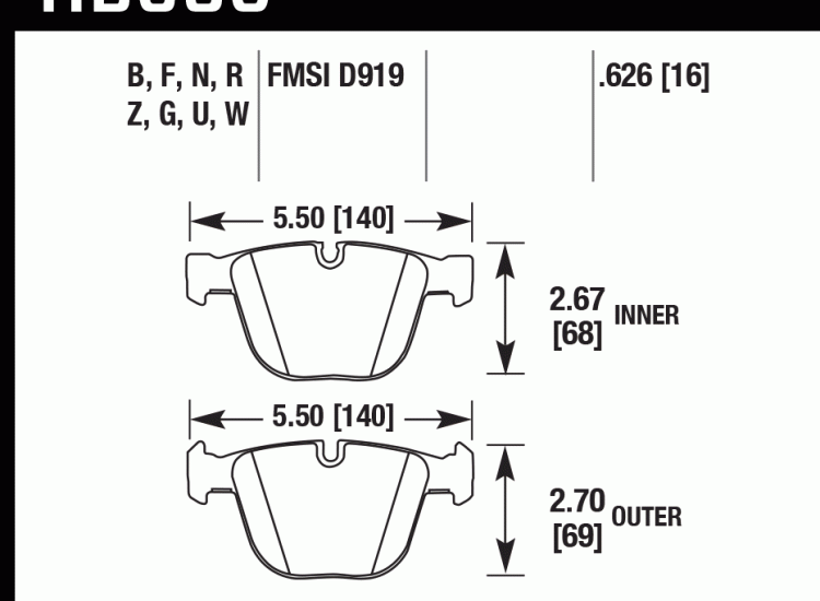 Колодки тормозные HB630D.626 HAWK ER-1