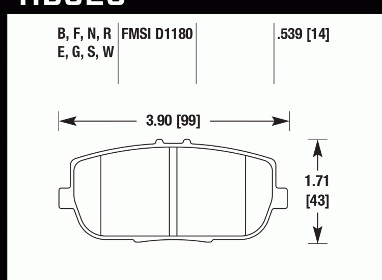Колодки тормозные HB523D.539 HAWK ER-1 задние Mazda Miata MX-5 NC; ND; FIAT 124 SPIDER;