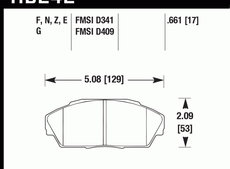 Колодки тормозные HB242D.661 HAWK ER-1
