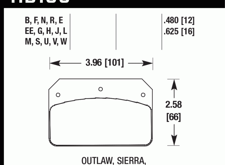 Колодки тормозные HB100D.480 HAWK ER-1