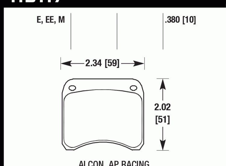 Колодки тормозные HB117D.380 HAWK ER-1