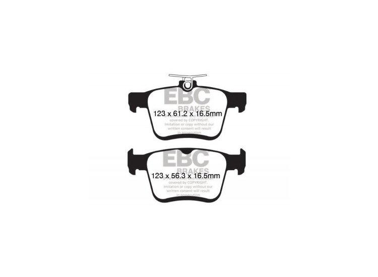 Колодки тормозные DP42153R EBC Yellowstuff; DC1761 задние A3 8V; TT 8S; GOLF 7; PASSAT; 272/300мм