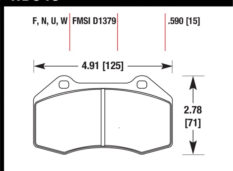 Колодки тормозные HB548G.510 HAWK DTC-60; Brembo Renault Clio3 RS; FIAT 124 SPIDER; Mazda MX5 N пере