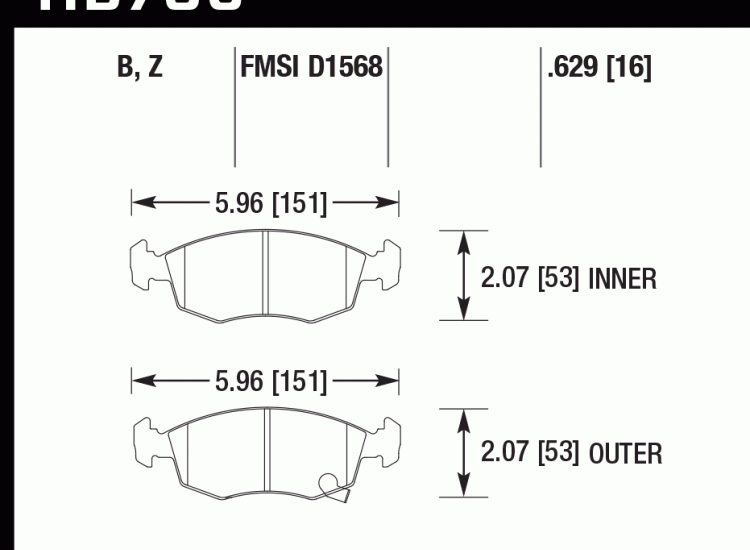 Колодки тормозные HB736D.629 HAWK ER-1