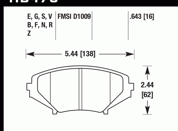 Колодки тормозные HB470D.643 HAWK ER-1