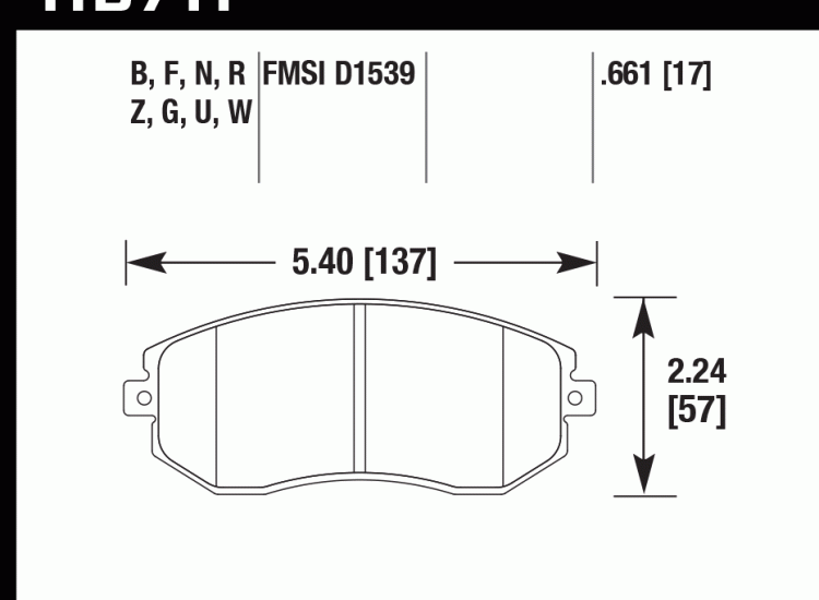 Колодки тормозные HB711D.661 HAWK ER-1
