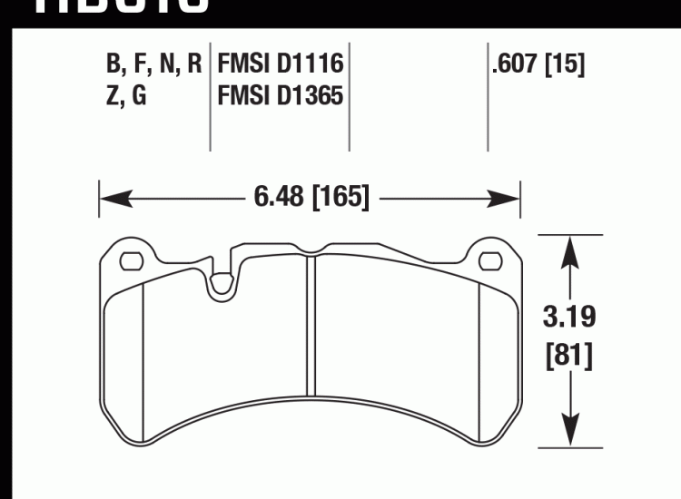 Колодки тормозные HB616D.607 HAWK ER-1 перед  MB CLK C209 55 AMG; Maserati Levante; WRX STI 2017->