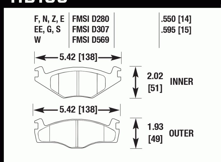 Колодки тормозные HB189D.595 HAWK ER-1