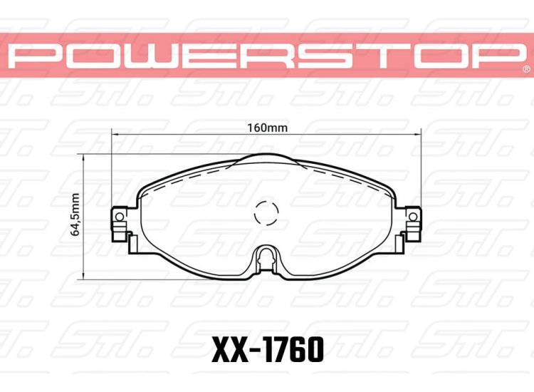 Колодки тормозные 23-1760 PowerStop Z23 перед VW GOLF VII; Passat 3G; AUDI TT FV3; A3 8V1