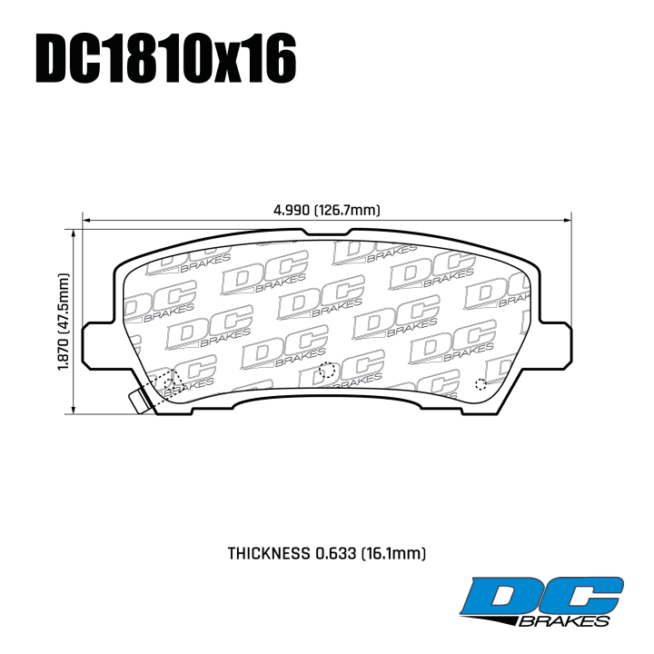 Колодки тормозные DC1810P16 DC brakes Street STR.S+,  задние Ford Mustang VI 2015->