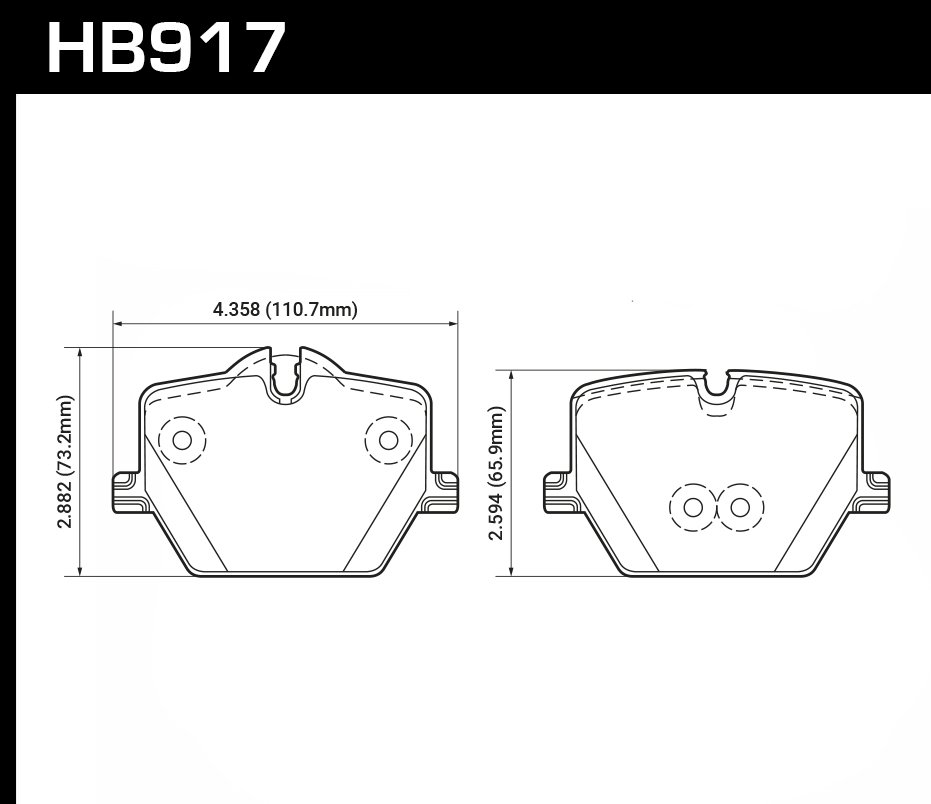 Колодки тормозные HB917N.626 HAWK HP Plus задние BMW 3 G20; TOYOTA SUPRA 2019->