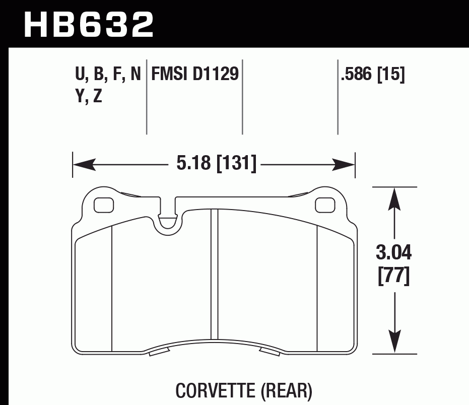 Колодки тормозные HB632D.586 HAWK ER-1 передние AUDI TT RS (8J);  EVO; WRX STI
