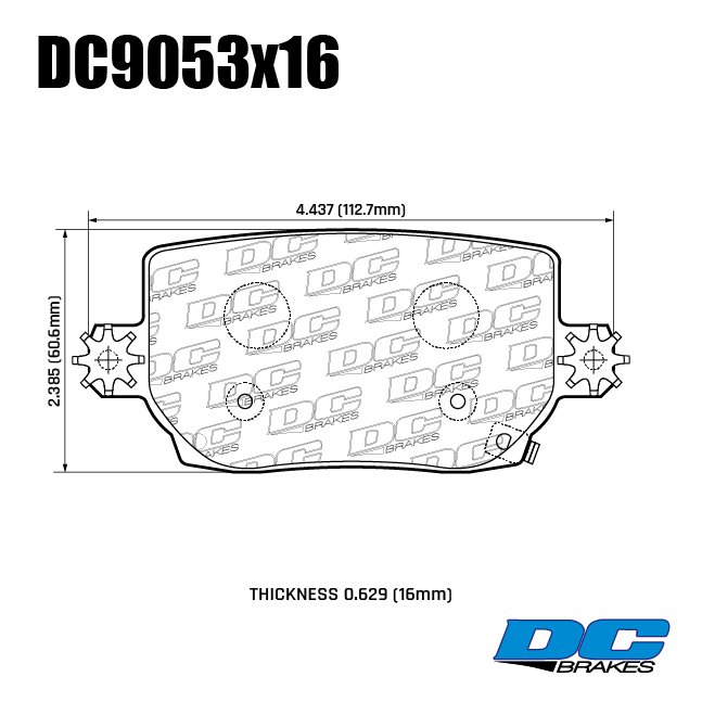 Колодки тормозные DC9053E16 DC Brakes RT.2 задние TESLA Model 3, Model Y Тормоза Performance (SPORT)