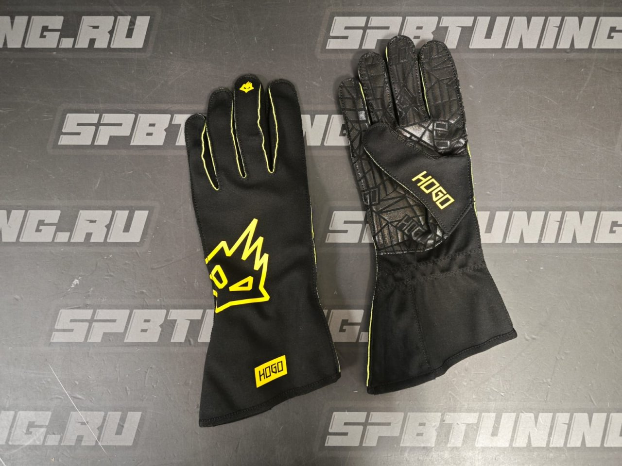 HOGO N2 перчатки для картинга, черный/жёлтый, р-р S
